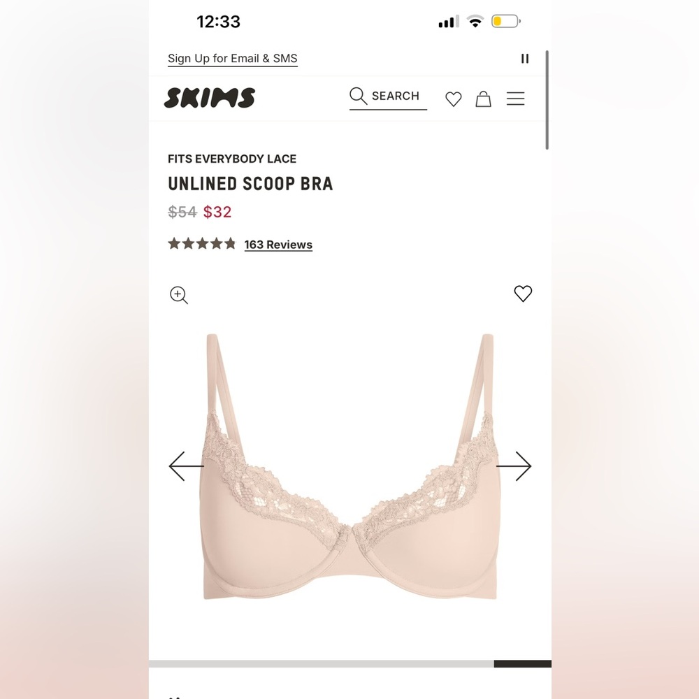 Elegant Skims Pink Lace Trim Bra